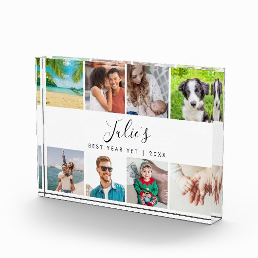 Persoonlijke naam Beste jaar, maar Collage 8 Fotoblokken (Rechts)
