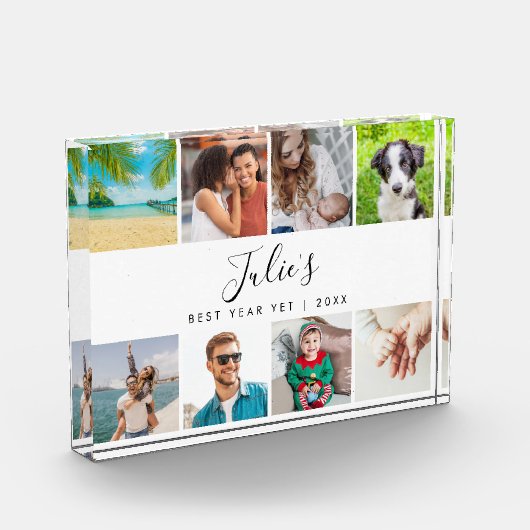 Persoonlijke naam Beste jaar, maar Collage 8 Fotoblokken (Links)
