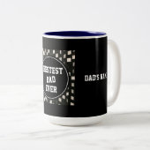 Persoonlijke naam beste pap ooit Vaderdag - Tweekleurige Koffiemok (Voorkant rechts)