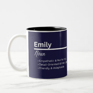 Persoonlijke naam betekenis mok Emily Meisje