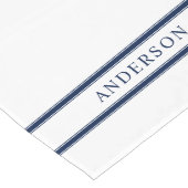 Persoonlijke naam bewerkbare kleur dubbele strepen lange tafelloper (Hoek)