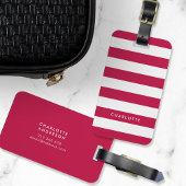 Persoonlijke naam bewerkbare kleur en witte strepe bagagelabel