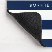 Persoonlijke naam bewerkbare kleur en witte strepe muismat (Hoek)