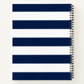 Persoonlijke naam bewerkbare kleur en witte strepe notitieboek (Achterkant)