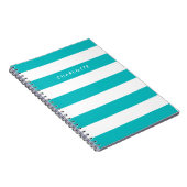 Persoonlijke naam bewerkbare kleur en witte strepe notitieboek (Rechterzijde)