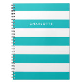 Persoonlijke naam bewerkbare kleur en witte strepe notitieboek (Voorkant)