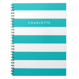 Persoonlijke naam bewerkbare kleur en witte strepe notitieboek