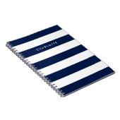 Persoonlijke naam bewerkbare kleur en witte strepe notitieboek (Rechterzijde)