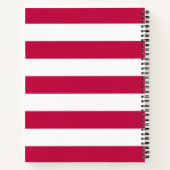 Persoonlijke naam bewerkbare kleur en witte strepe notitieboek (Achterkant)