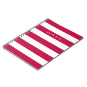 Persoonlijke naam bewerkbare kleur en witte strepe notitieboek (Linkerzijde)