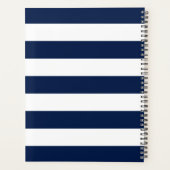 Persoonlijke naam bewerkbare kleur en witte strepe planner (Achterkant)