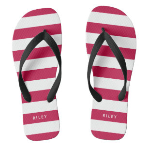 Persoonlijke naam bewerkbare kleur en witte strepe teenslippers