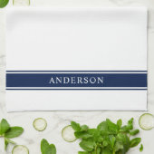 Persoonlijke naam Bewerkbare kleurenstreepjes Theedoek (Gevouwen)