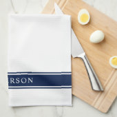 Persoonlijke naam Bewerkbare kleurenstreepjes Theedoek (Quarter Fold)