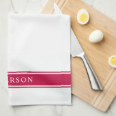 Persoonlijke naam Bewerkbare kleurenstreepjes Theedoek (Quarter Fold)