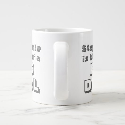Persoonlijke naam Big Deal Funny Coffee Jumbo Mok (Achterkant)