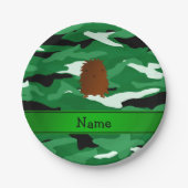 Persoonlijke naam bigfoot green camouflage papieren bordje (Voorkant)