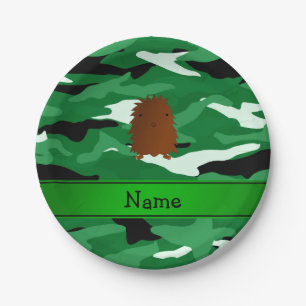 Persoonlijke naam bigfoot green camouflage papieren bordje
