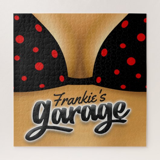 Persoonlijke naam Bikini Babe Girl Man Cave Garage Legpuzzel (Verticaal)