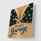 Persoonlijke naam Bikini Babe Girl Man Cave Garage Vierkante Klok (Hoek)