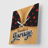 Persoonlijke naam Bikini Babe Girl Man Cave Garage Vierkante Klok (Hoek)