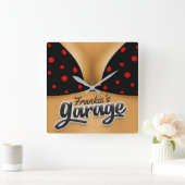 Persoonlijke naam Bikini Babe Girl Man Cave Garage Vierkante Klok (Huis)