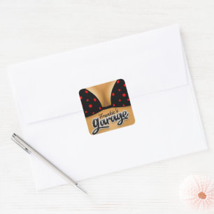 Persoonlijke naam Bikini Babe Girl Man Cave Garage Vierkante Sticker