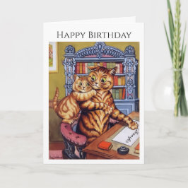 Persoonlijke naam Birthday Cats Kitten Louis Wain Kaart