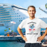 Persoonlijke naam Birthday Cruise Cocktail Anchor T-shirt<br><div class="desc">Dit ontwerp werd gecreeerd door digitale kunst. U kunt de stijl van dit shirt veranderen door Meer > onder de stijloptie te kiezen. Het kan worden gepersonaliseerd door op de aanpassingsknop te klikken en de kleur te wijzigen, een naam, initialen of je favoriete woorden toe te voegen. Neem contact met...</div>