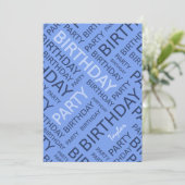 Persoonlijke naam Birthday party nodigblue Kaart (Staand voorkant)