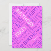 Persoonlijke naam Birthday party nodigroze Kaart (Voorkant)