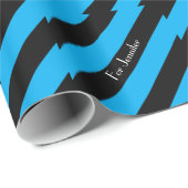 Persoonlijke naam Blauw en Zwart Cadeaupapier (Rol Hoek)