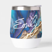 Persoonlijke naam blauw goud marmer cadeau (Links)