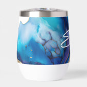 Persoonlijke naam blauw goud marmer cadeau (Voorkant)