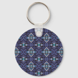 Persoonlijke naam blauw grijs zuidwesters patroon sleutelhanger
