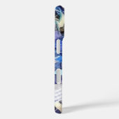 Persoonlijke naam blauw wit lila abstracte streep Case-Mate iPhone case (Achterkant / Rechts)