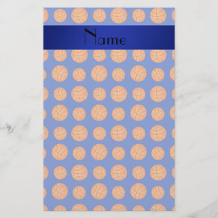 Persoonlijke naam blauwe basketballen briefpapier