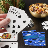 Persoonlijke naam blauwe camouflage pokerkaarten (Insitu)