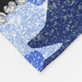 Persoonlijke naam blauwe glitter camouflage fleece deken (Hoek)