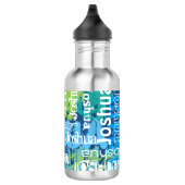 Persoonlijke naam Blauwe Groene Subway Art Waterfles (Rechts)