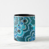 Persoonlijke naam Blauwe Paisley Black in Mok (Midden)