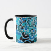 Persoonlijke naam Blauwe Paisley Black in Mok (Links)