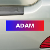 Persoonlijke naam, blauwe rode auto bumpersticker (Op auto)