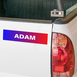 Persoonlijke naam, blauwe rode auto bumpersticker