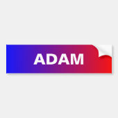 Persoonlijke naam, blauwe rode auto bumpersticker (Voorkant)