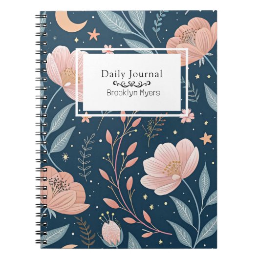 Persoonlijke naam Bloem Boho Journal/ Notitieboek (Voorkant)