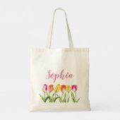 Persoonlijke naam bloem tote bag (Achterkant)