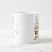 Persoonlijke naam bloemige boekliefhebber grote koffiekop (Voorkant)