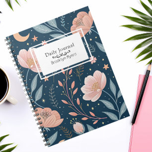Persoonlijke naam Bloemige BOHO Dagboek/ Notitieboek