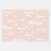 Persoonlijke naam Blush Pink Elegant Cute Chic Inpakpapier Vel (Voorkant 3)